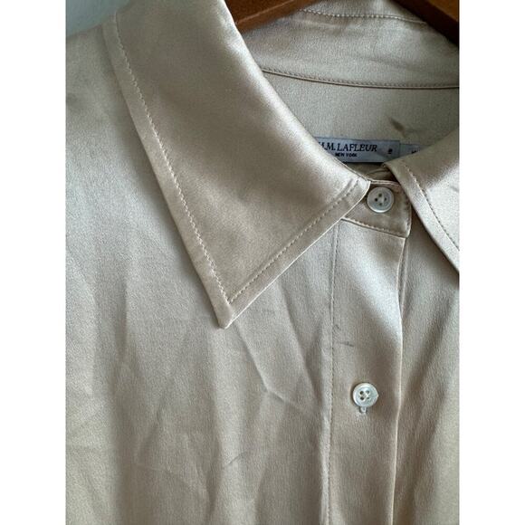 MM Lafleur The Pepper Dress Minimalist Old Money Washable Silk Charmeuse Dune M - Picture 6 of 8